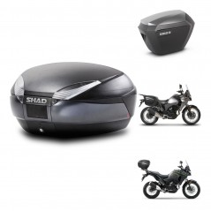 SHAD Side cases + rear trunk + 3p hardware + mounting hardware SH48 DARK GREY PREMIUM SH23 ALU KIT-273671