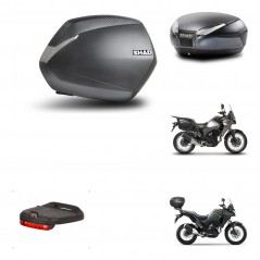 SHAD Baul trasero + maletas laterales herraje 3p montaje luz de freno SH36 SH 36 SH48 DARK GREY PREMIUM KIT-273673