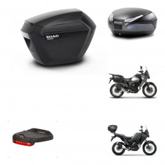 SHAD Baul trasero + maletas laterales herraje 3p montaje luz de freno SH23 SH48 DARK GREY PREMIUM KIT-273674