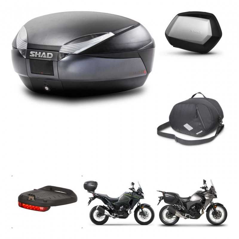 SHAD Maletas laterales + baul trasero accesorios herraje 3p montaje SH48 DARK GREY PREMIUM SC SH35 KIT-273678