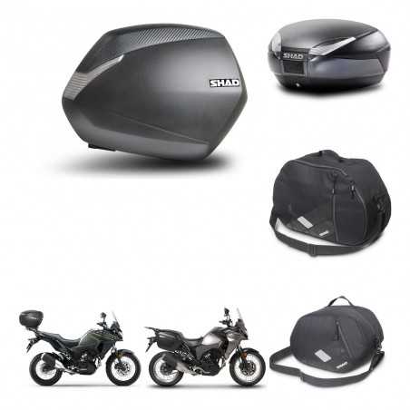 SHAD Baul trasero + maletas laterales accesorios herraje 3p montaje SH36 SH 36 SH48 DARK GREY PREMIUM KIT-273681