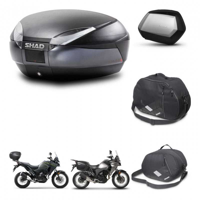SHAD Side cases + rear trunk + accessories + 3p hardware + mounting hardware SH48 DARK GREY PREMIUM SC SH35 PREMIUM KIT-273687