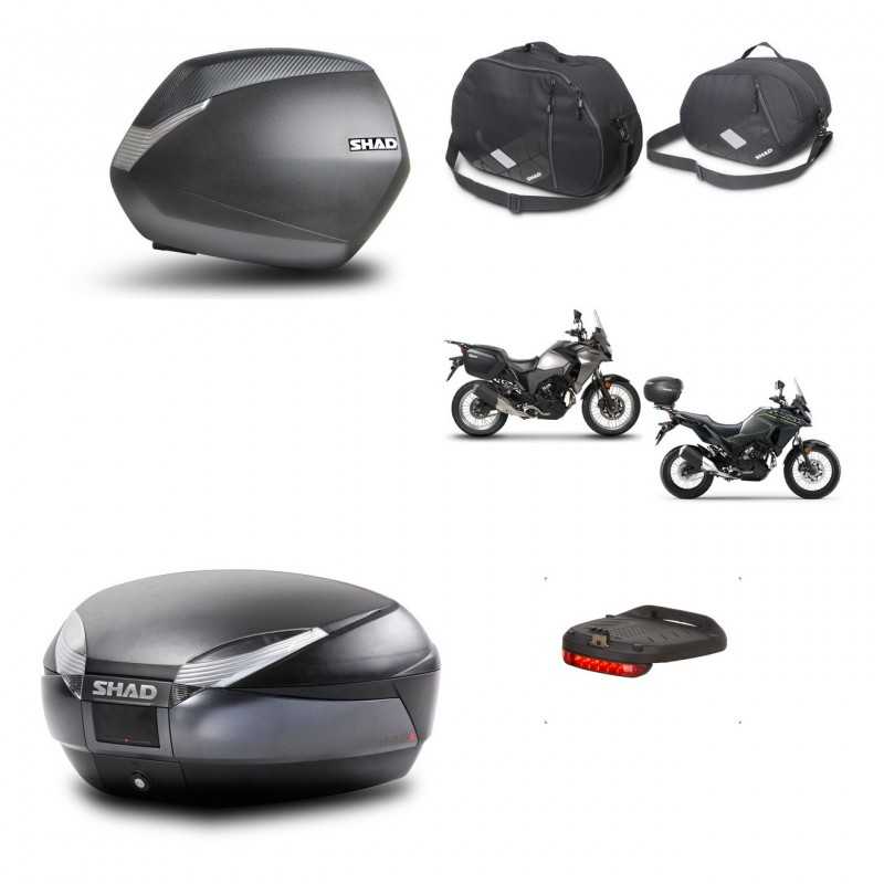 SHAD Rear trunk + side cases + accessories + 3p hardware + mounting hardware SH36 SH 36 SH48 DARK GREY PREMIUM KIT-273690