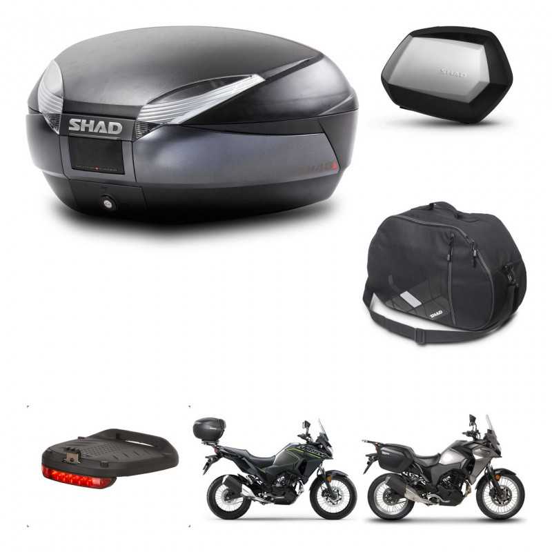 SHAD Maletas laterales + baul trasero accesorios herraje 3p montaje SH48 DARK GREY PREMIUM SC SH35 KIT-273697