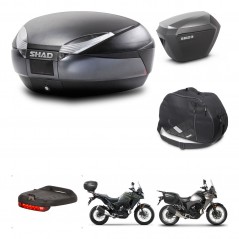 SHAD Maletas laterales + baul trasero accesorios herraje 3p montaje SH48 DARK GREY PREMIUM SH23 ALU KIT-273698