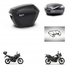 SHAD Rear trunk + side cases + upper rack rack + 3p hardware + mounting hardware SH23 SH48 DARK GREY PREMIUM KIT-273701