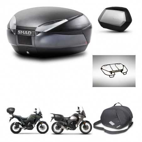 SHAD Maletas laterales + baul trasero accesorios herraje 3p montaje SH48 DARK GREY PREMIUM SC SH35 KIT-273705
