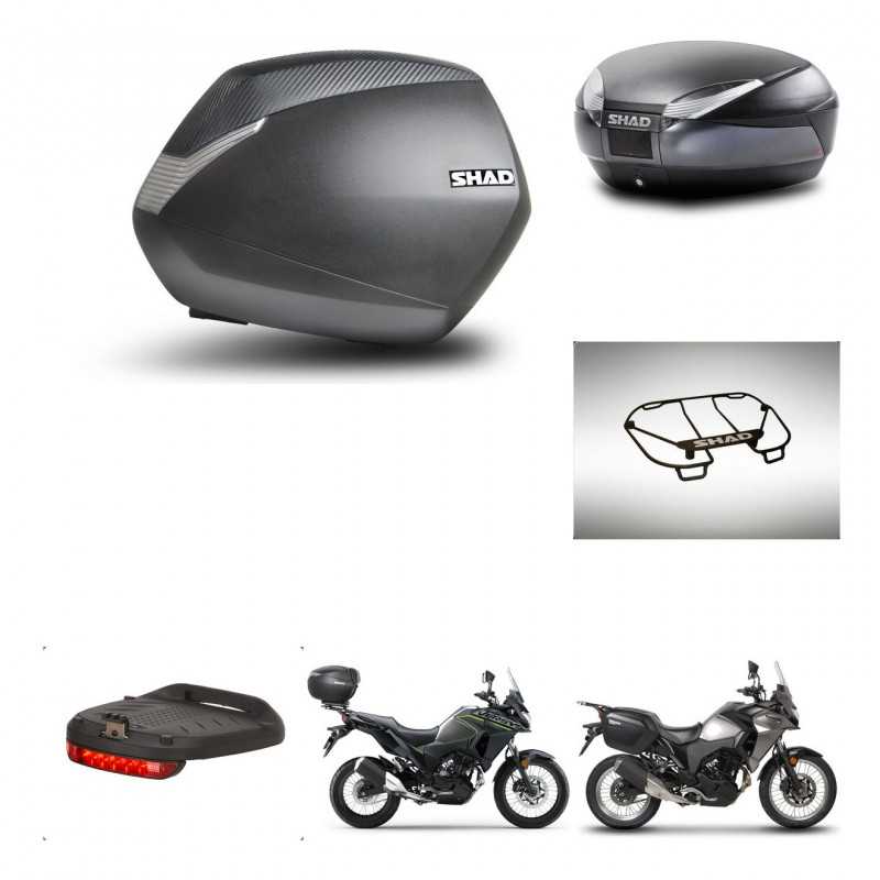 SHAD Baul trasero + maletas laterales accesorios herraje 3p montaje SH36 SH 36 SH48 DARK GREY PREMIUM KIT-273709