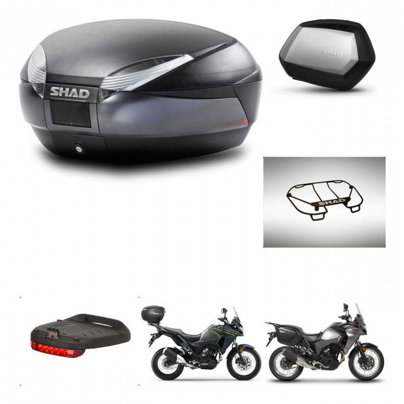 SHAD Side cases + rear trunk + accessories + 3p hardware + mounting hardware SH48 DARK GREY PREMIUM SC SH35 PREMIUM KIT-273715