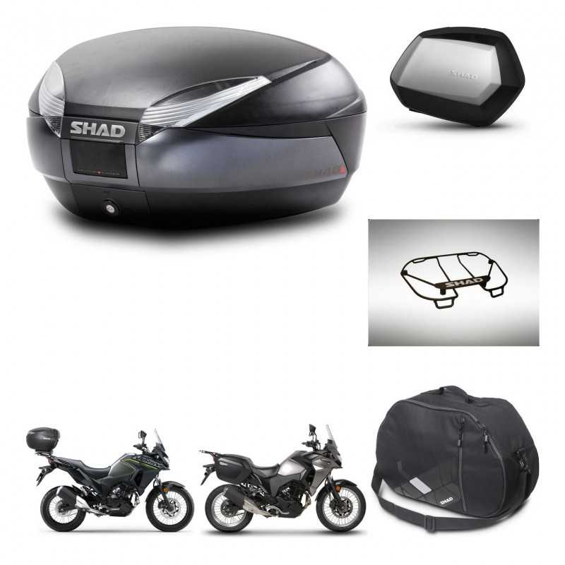 SHAD Side cases + rear trunk + accessories + 3p hardware + mounting hardware SH48 DARK GREY PREMIUM SC SH35 PREMIUM KIT-273724