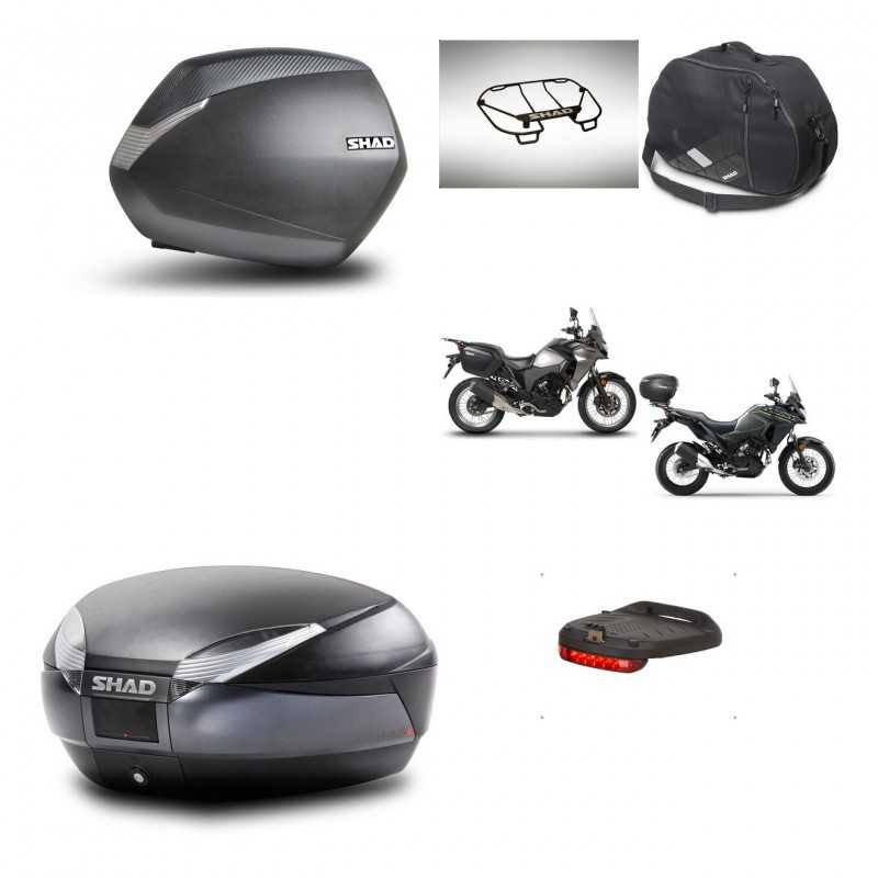 SHAD Baul trasero + maletas laterales accesorios herraje 3p montaje SH36 SH 36 SH48 DARK GREY PREMIUM KIT-273727