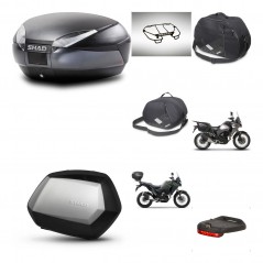 SHAD Maletas laterales + baul trasero accesorios herraje 3p montaje SH48 DARK GREY PREMIUM SC SH35 KIT-273732