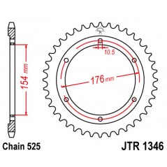 Rear sproket  1346 steel 43 dientes