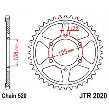 JT SPROCKETS Self-cleaning steel transmission plate crown 41 2020 520 4090003841