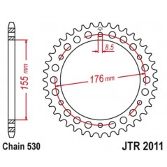 JT SPROCKETS Self-cleaning steel transmission plate crown 44 2011 4090009744