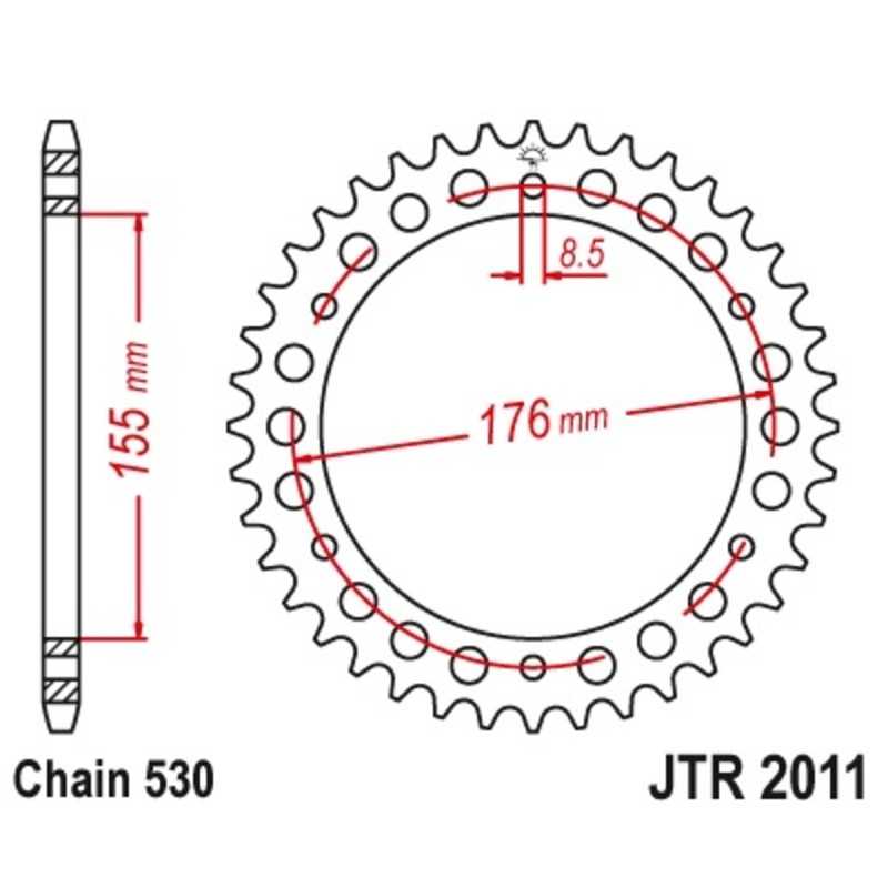 JT SPROCKETS Self-cleaning steel transmission plate crown 44 2011 4090009744