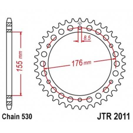 JT SPROCKETS Corona plato trasmision de acero autolimpiable 44 2011 4090009744