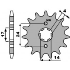 PBR Steel chain sprocket 420 STANDARD 2153 4080004616VAR