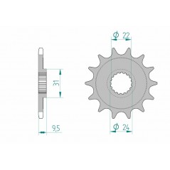 AFAM Self-cleaning steel pinion 22406 520 1074273001