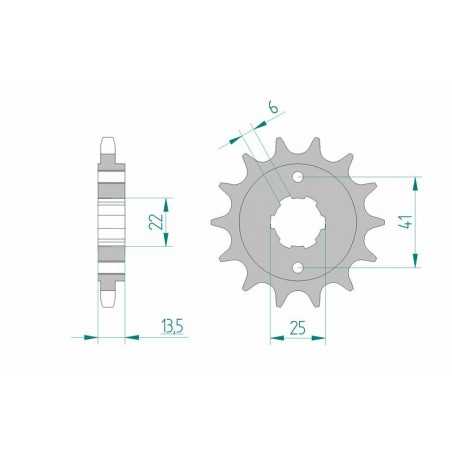 AFAM Piñón acero estándar 20506 525 1074938002