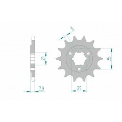 AFAM Standard steel pinion 22503 520 1076009001