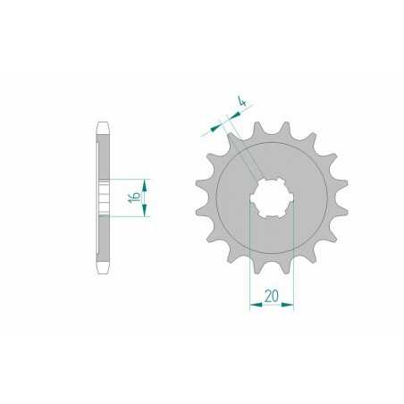 AFAM Piñón acero estándar 24100 428 1076131001