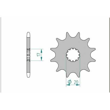 AFAM Standard steel pinion 40300 520 1076810001