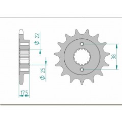 AFAM Standard steel pinion 52616 525 1077061001
