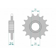 AFAM Standard steel pinion 61801 525 1077125001