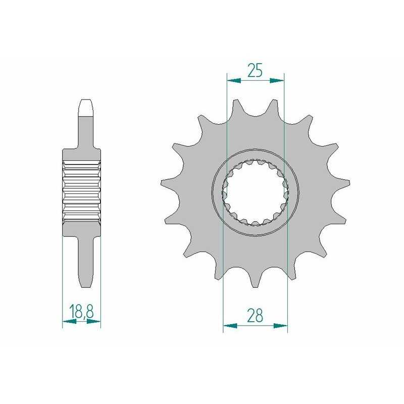 AFAM Standard steel pinion 61801 525 1077125001