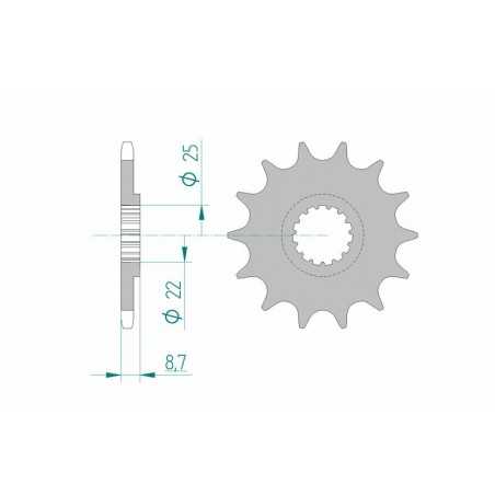 AFAM Self-cleaning steel pinion 73301 520 1077137001
