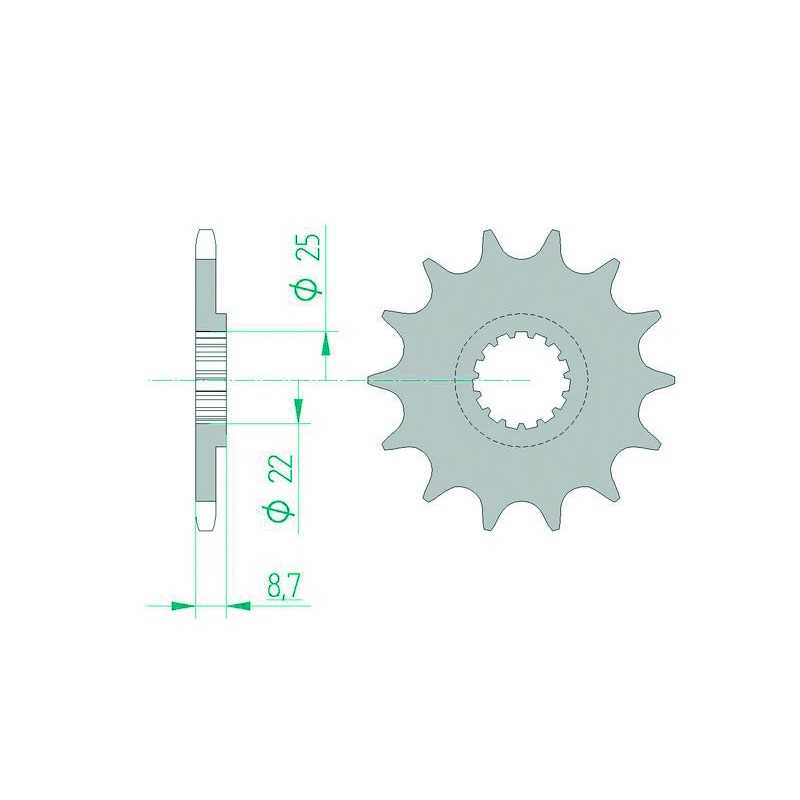 AFAM Self-cleaning steel pinion 73301 520 1077137002