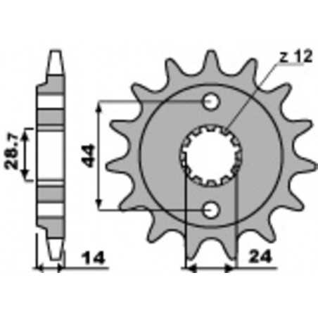 PBR front steel sprocket STANDARD 348 - 525 1077687003