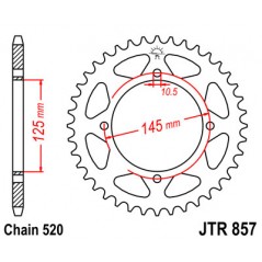 JT SPROCKETS Corona 857 de zinc negro 45 dientes R85745ZBK