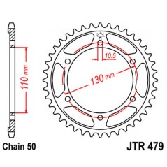 JT SPROCKETS Corona 479 de zinc negro 46 dientes R47946ZBK