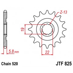 Gear  825 steel 15 dientes
