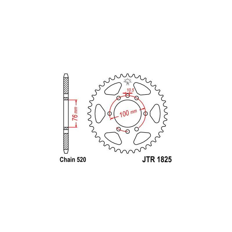 JT SPROCKETS Corona 1825 steel 43 dientes R182543