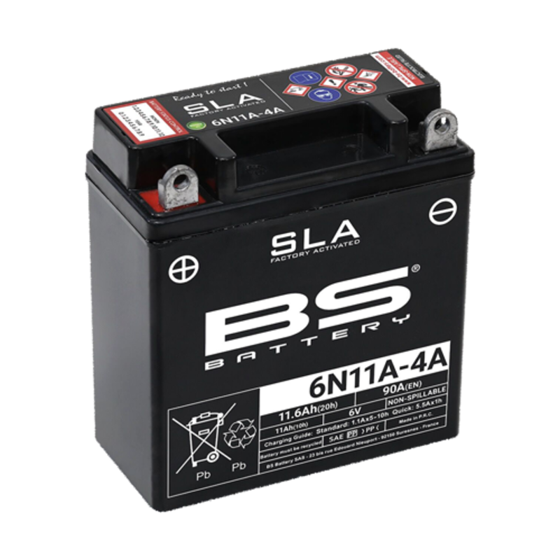 BS BATTERY Batería activada sin mantenimiento 6N11A 4A 1114577