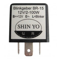 SHINYO Relé intermitentes electrónico 3 polos SY-02 12 VDC 1-100W 1107583