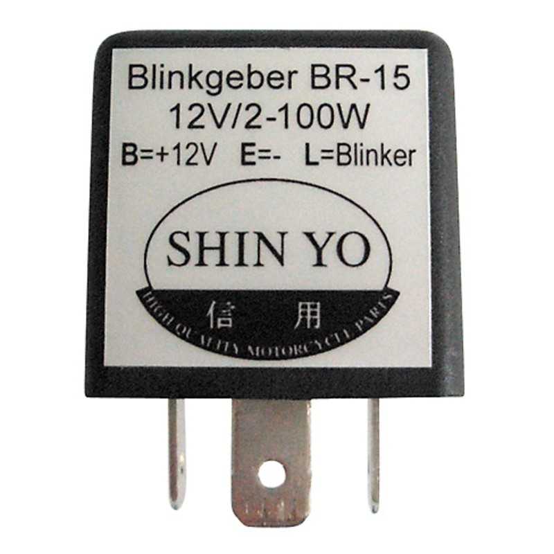 SHINYO Relé intermitentes electrónico 3 polos SY-02 12 VDC 1-100W 1107583