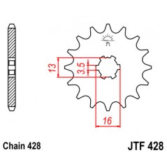 JT SPROCKETS Piñon 428 steel 15 dientes F42815