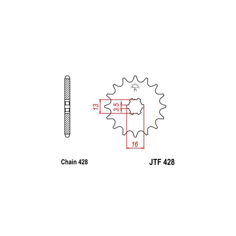 Gear  428 steel 15 dientes