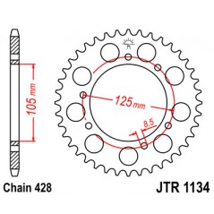 JT SPROCKETS Corona 1134 steel 56 dientes R113456