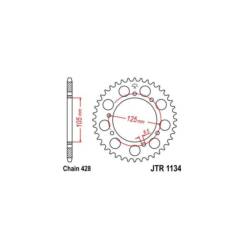 JT SPROCKETS Corona 1134 steel 56 dientes R113456