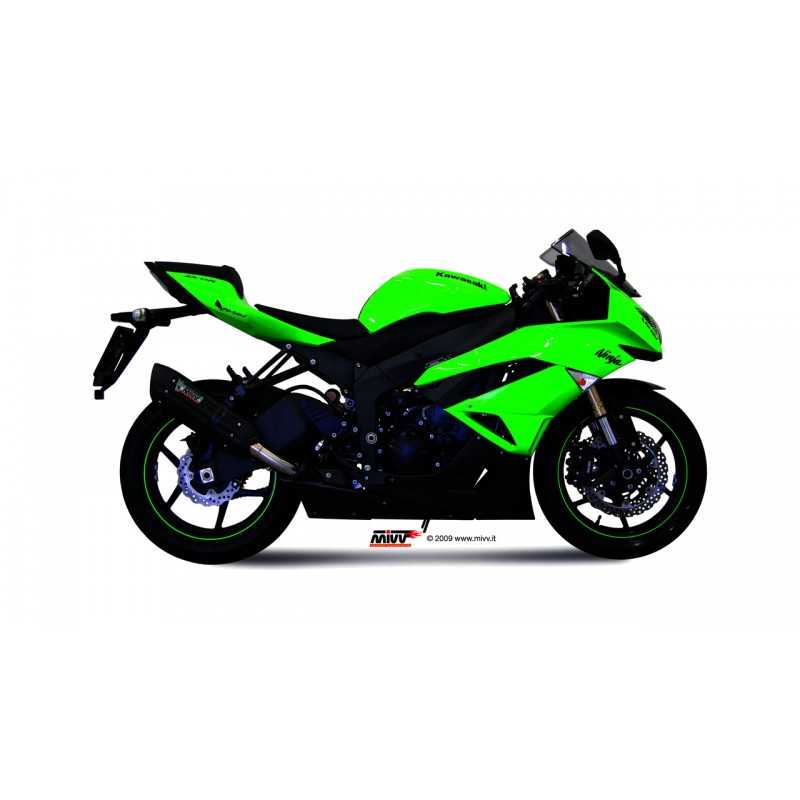 MIVV Escape moto posicion STANDARD SPORT SLIP-ON SUONO BLACK WITH CARBON CAP K.022.L9
