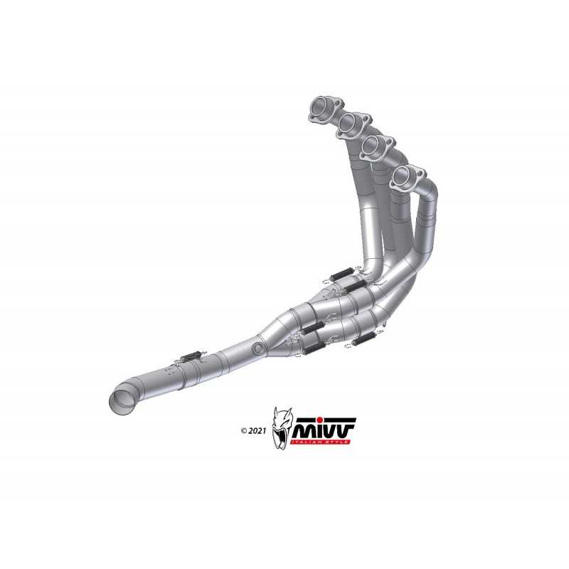MIVV Complete motorcycle collector pipe compatible with original exhausts and MIVV SPORT NO-KAT K.045.C1