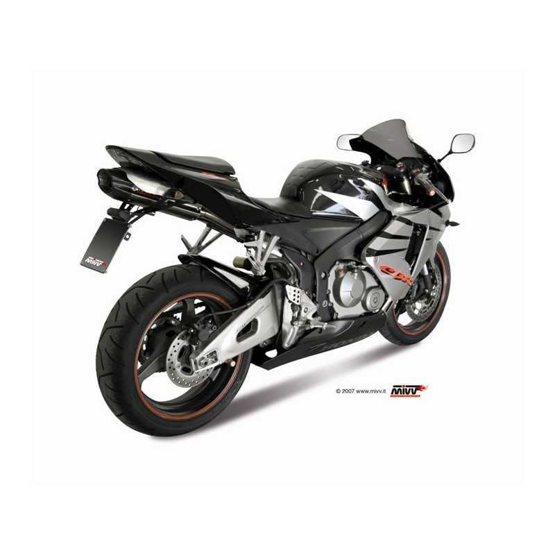 MIVV Motorcycle exhaust position under tail - seat / SOTTOCODA/UNDERSEAT SPORT SLIP-ON SUONO INOX WITH CARBON CAP UH.027.L7