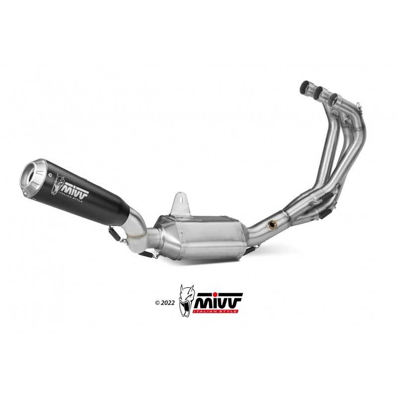 MIVV Escape moto completo posicion STANDARD SPORT FULL SYSTEM 3X1 OVAL CARBON WITH CAP Y.042.L3C