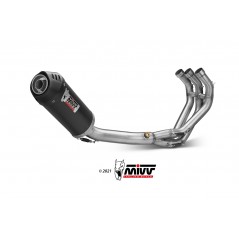 MIVV Complete motorcycle exhaust position STANDARD SPORT FULL SYSTEM 3X1 OVAL CARBON WITH CARBON CAP Y.049.L3C