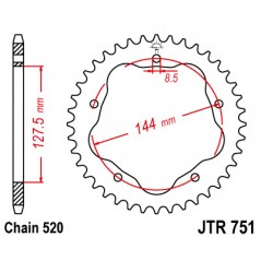 JT SPROCKETS Corona 751 steel 42 dientes R75142